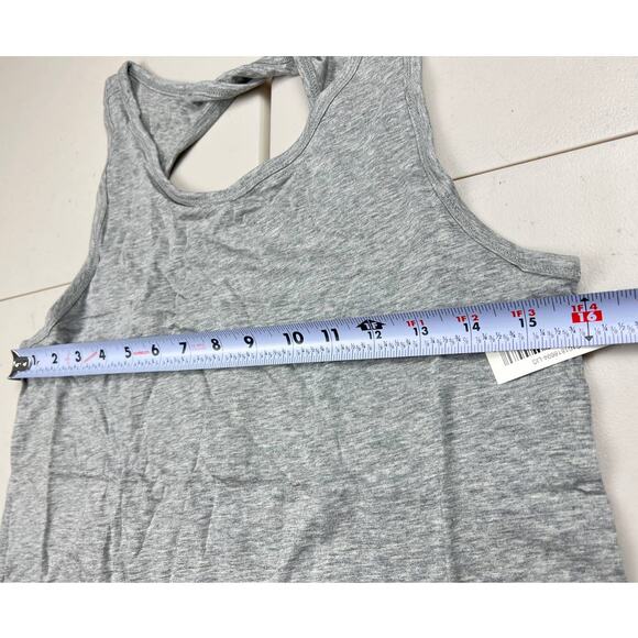 Core 10 Women's XS Gray Soft Cotton Open Back Sleeveless Yoga Tank Open Back Top - Picture 3 of 7